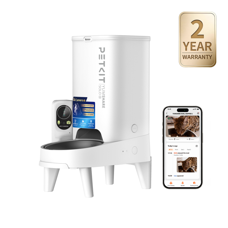 PETKIT YUMSHARE Daily Feast automatic robotic wet food feeder with rotating carousel, refrigeration, and AI camera - the first fully automated wet food feeder