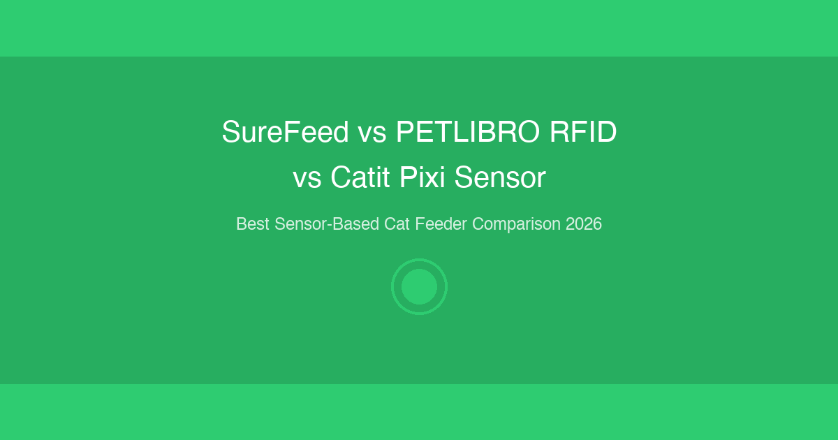 Comparison of SureFeed Microchip vs PETLIBRO RFID vs Catit Pixi Sensor cat feeders with recognition technology