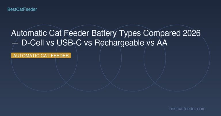 Automatic Cat Feeder Battery Types Compared 2026 — D-Cell vs USB-C vs Rechargeable vs AA - BestCatFeeder.com