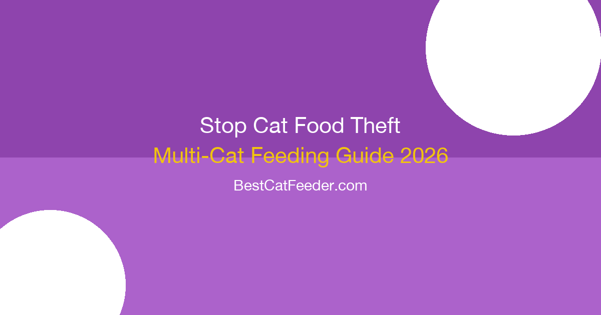 Complete guide to stop cats stealing food from automatic feeders with multi-cat solutions including RFID and microchip feeders