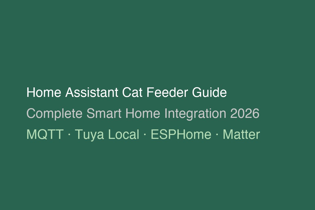Home Assistant dashboard showing automatic cat feeder controls, sensors, and automation recipes for smart home integration
