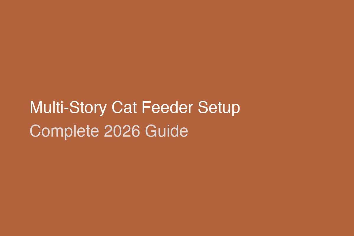 Multi-story home with automatic cat feeders on different floors for convenient cat feeding across levels